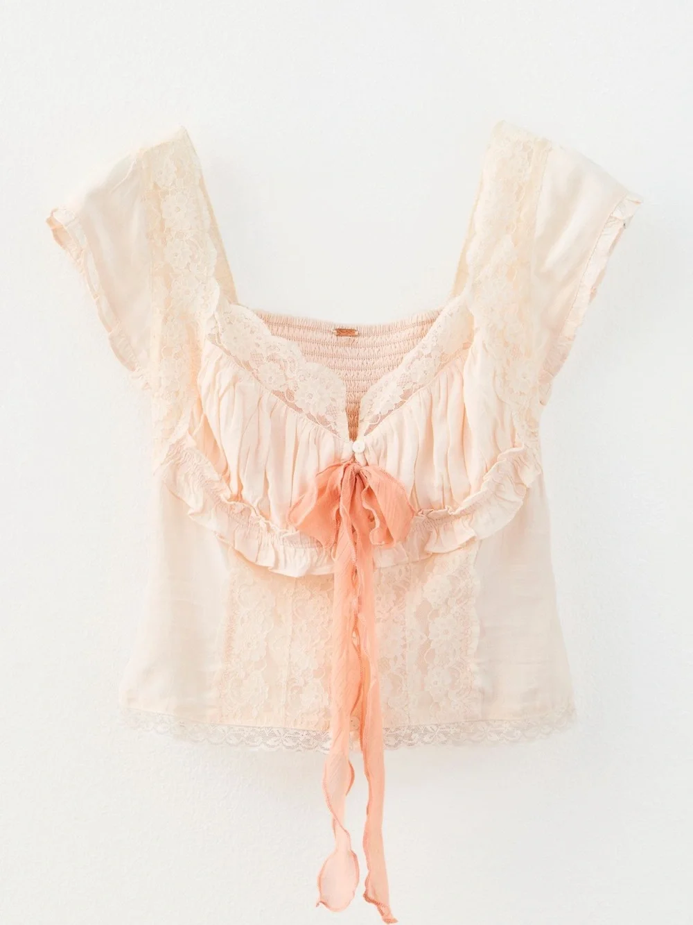 Free People Arlo Lace Too in Cream Pink - Picture 4 of 11